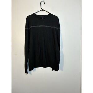 banana republic Crew Neck Sweater Men's‎ XL Black 100% Wool Preppy Classic Warm